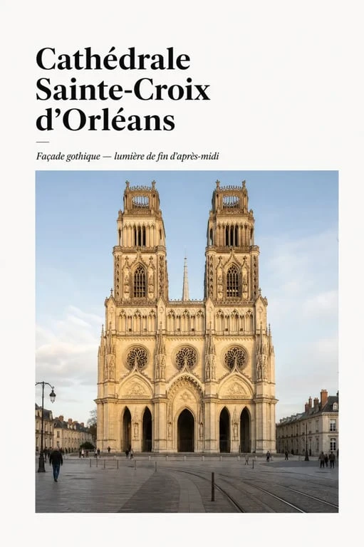 Orléans cathédrale Sainte-Croix vue extérieure de la façade gothique
