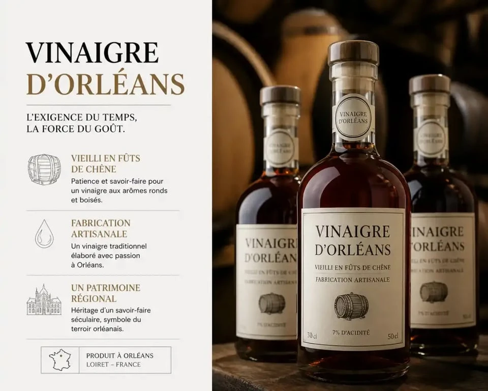 Vinaigre d'Orléans, spécialité culinaire d'Orléans, en bouteille