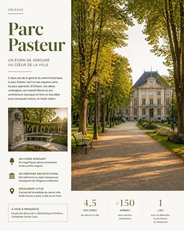Parc Pasteur à Orléans, un lieu idéal pour sortir à Orléans en famille