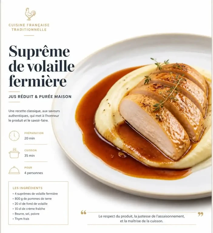 Plat traditionnel français dans un restaurant de la rue de Bourgogne à Orléans