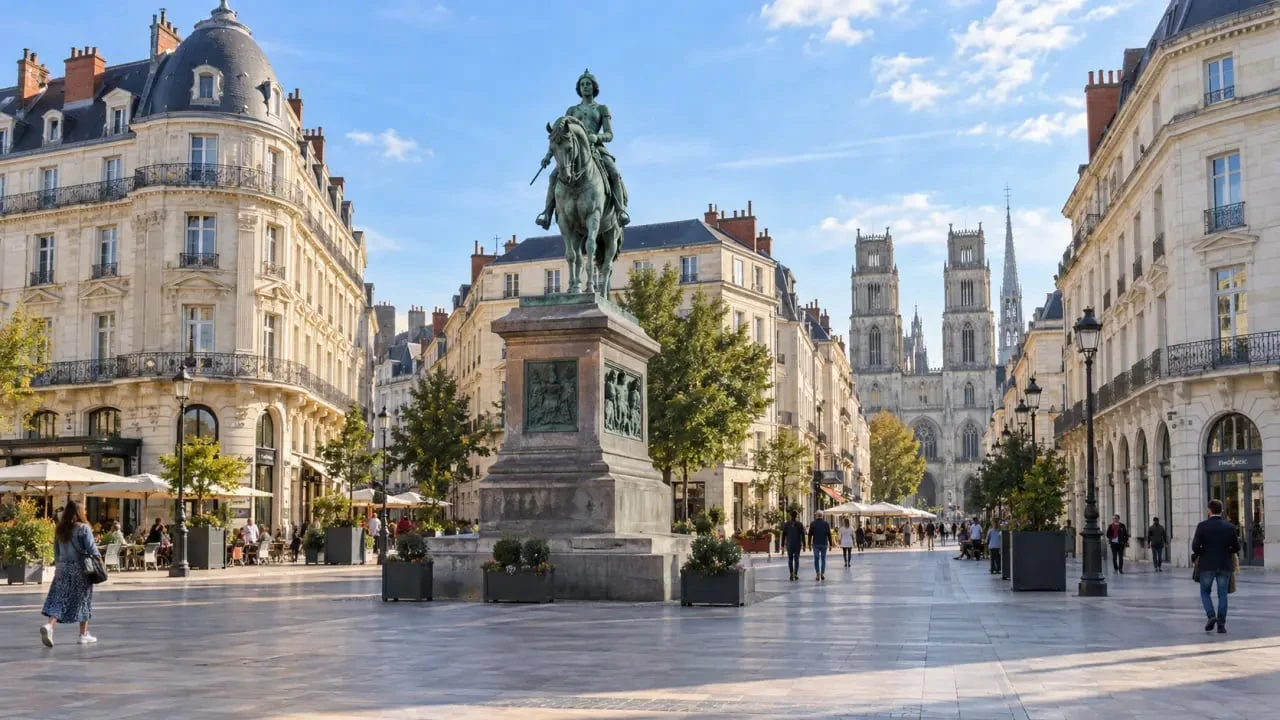Place Jeanne d’Arc à Orléans, repère pour choisir un restaurant à proximité