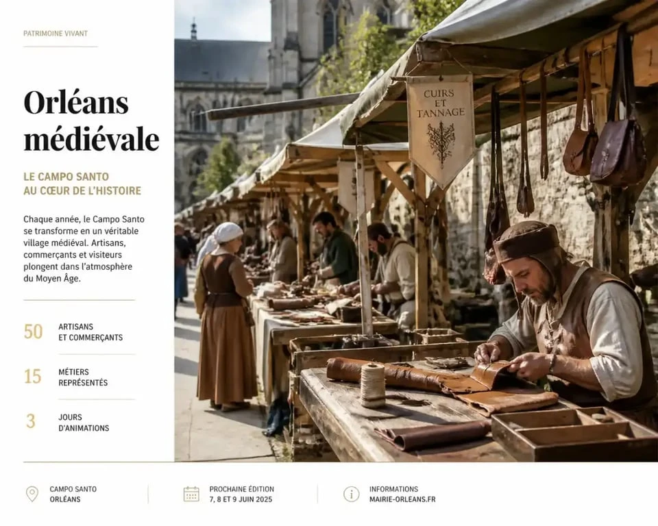 Ambiance du marché médiéval d'Orléans 2026 au Campo Santo