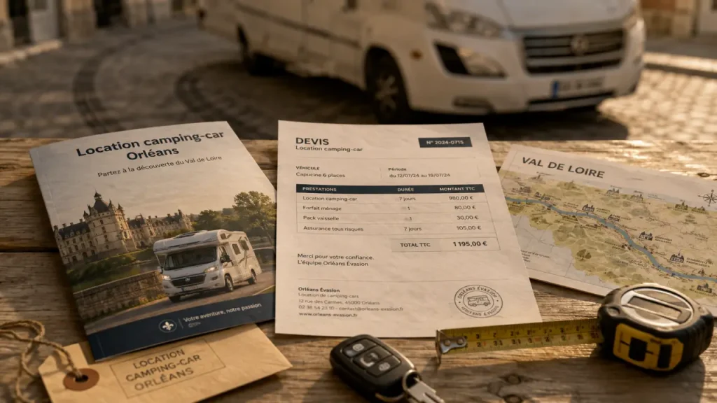 Location camping car Orléans : devis, franchise et départ