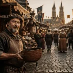 Marché médiéval Orléans 2026 au Campo Santo, échoppes et bannières