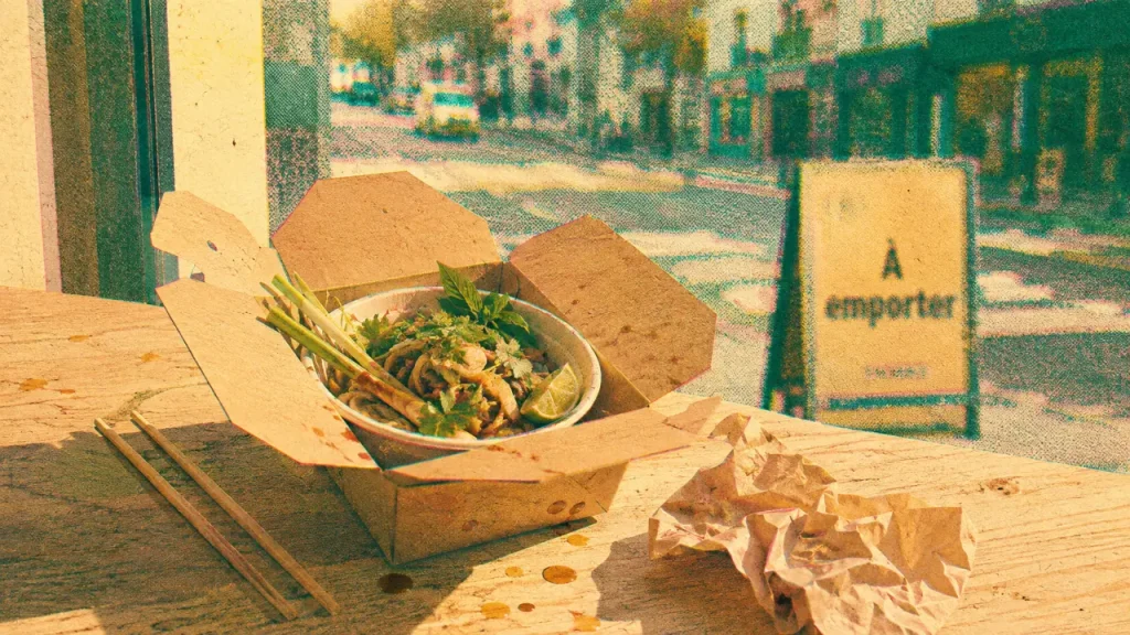 Restaurant orléans la source : repas à emporter devant une fenêtre