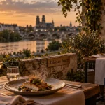 Restaurant orléans original : vue Loire, salle voûtée et cave