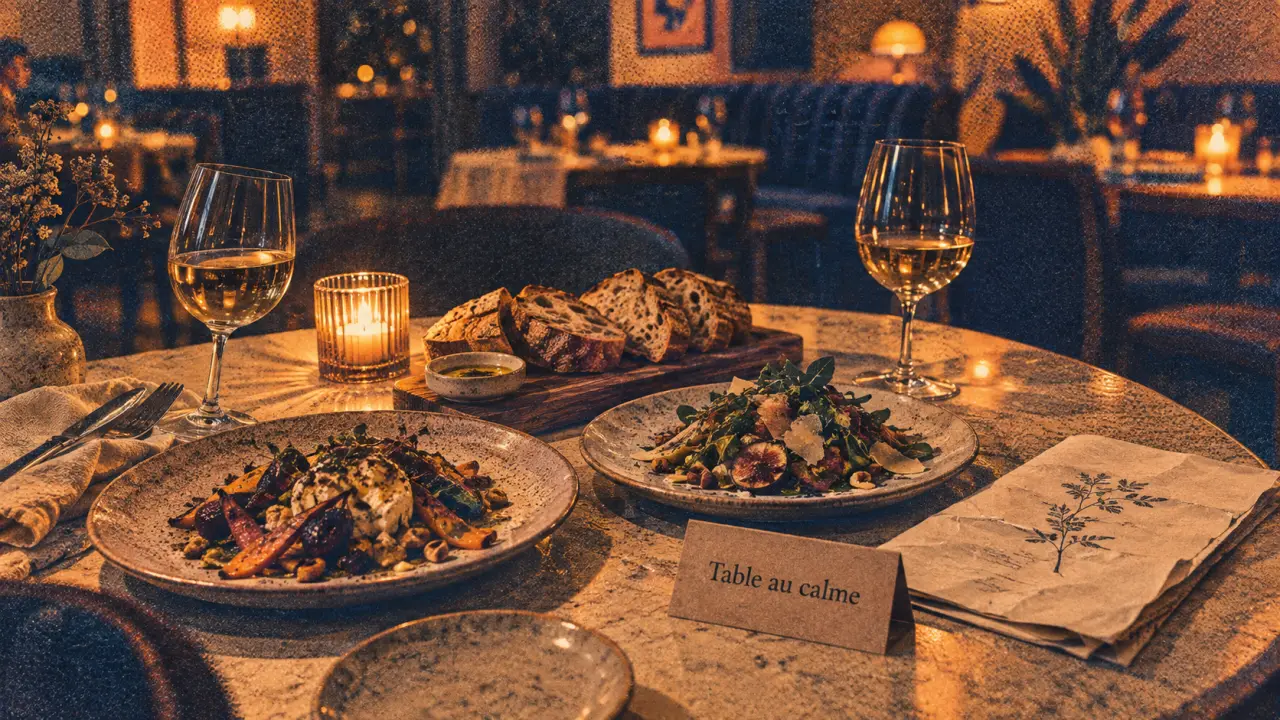 Restaurant romantique Orléans : table au calme, bougie et menus