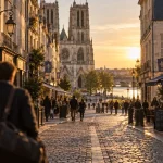 Centre orléans : rues vers la cathédrale Sainte-Croix et les quais de Loire