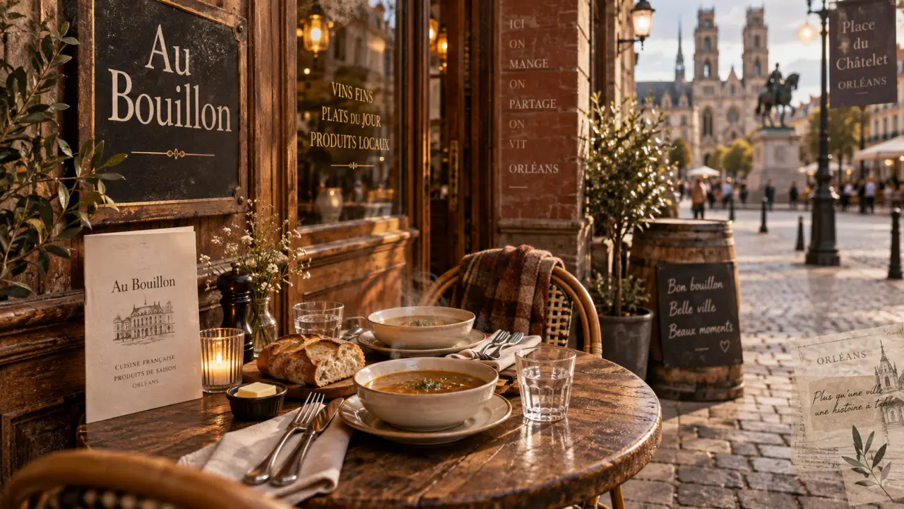 Restaurant au bouillon Orléans : Au Bouillon, Place du Châtelet, bouillon fumant