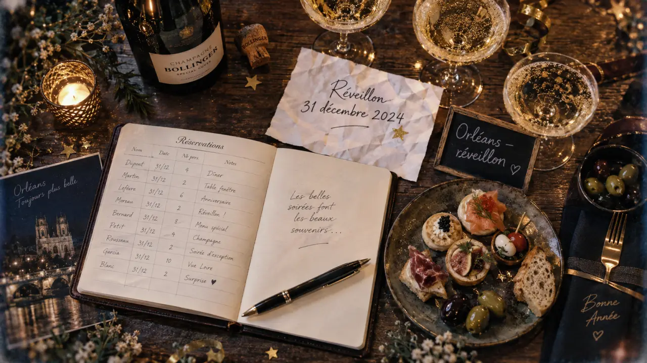 Restaurant nouvel an Orléans 2025 : réveillon 31 décembre sur table